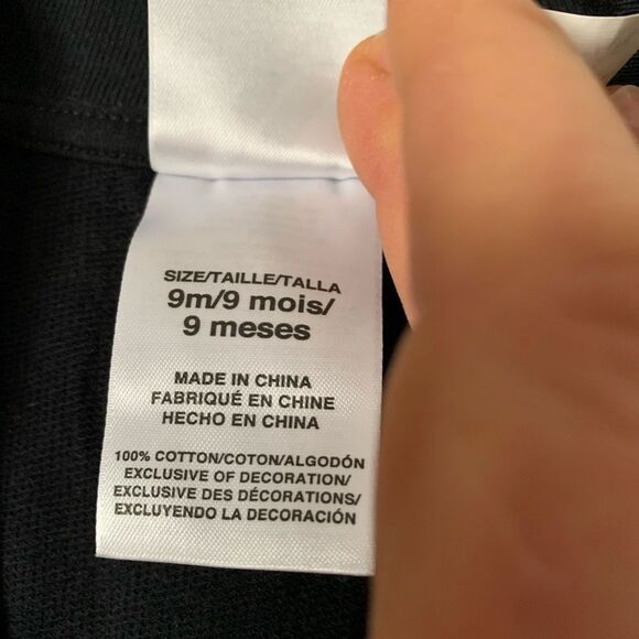 Adidas black/white 3 stripes unisex coverall, snap closure, good condition, 9mon - Picture 3 of 7